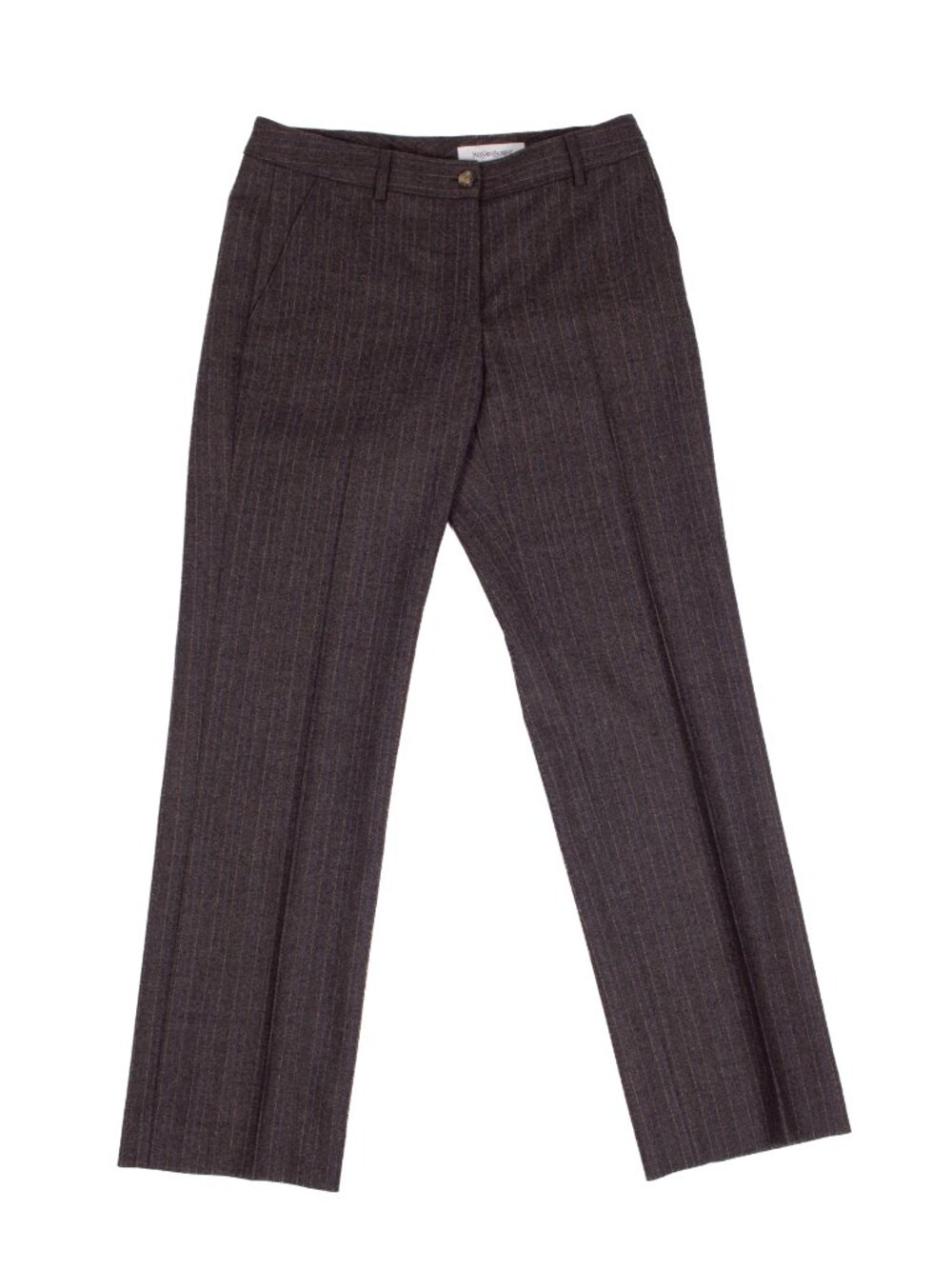 YVES SAINT LAURENT DARK GREY PINSTRIPE PANTS FW 2011 WOOL